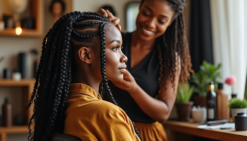 découvrez nos services de coiffure afro à domicile : tresses, tissages et plus, avec des tarifs adaptés à vos besoins. prenez rendez-vous dès aujourd'hui pour sublimer votre coiffure !