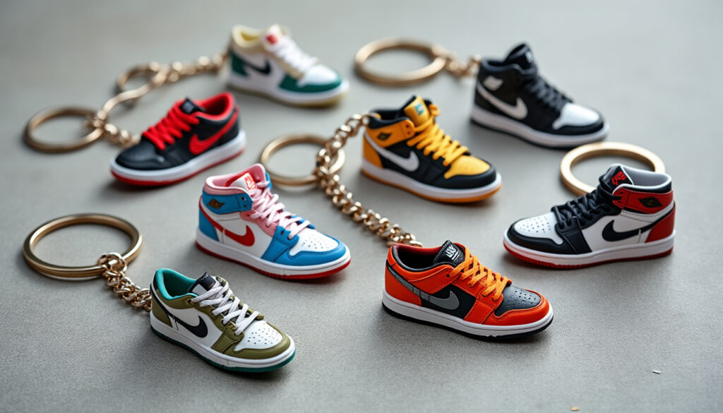 découvrez nos porte-clés sneakers originaux, miniatures authentiques des marques célèbres. parfaits pour les passionnés de sneakers et les collectionneurs.